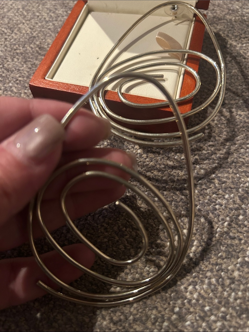 Silver Multi-Loop Statement Hoops - Picture 3 of 3
